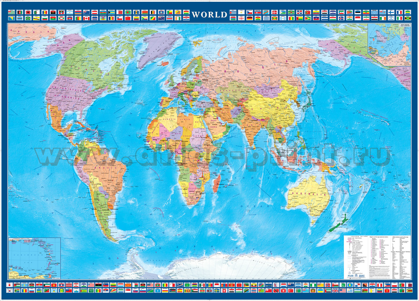 Карты мира на английском языке