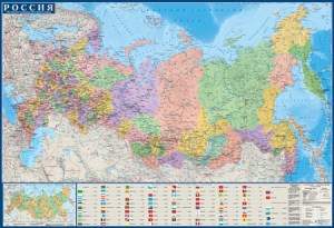 Политико-административная карта России 1:8,8      70х100