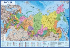 Политико-Административная карта России 1:8,5  100х70