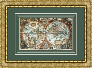Карта мира в багете