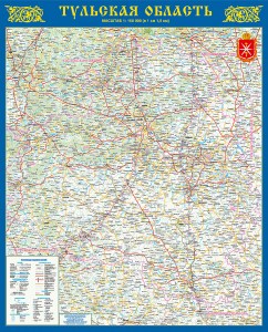 Тульская область-настенная карта