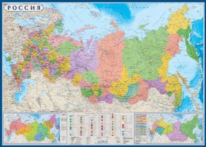 Политико-административная карта России 1:6  143х102