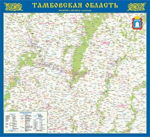 Тамбовская область -настенная карта