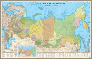 Политико-административная карта России 1:2.9 на магн.основе в м/