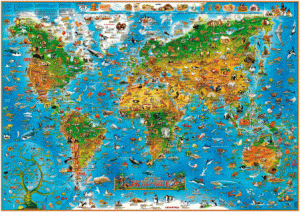 Детская карта мира-Животные