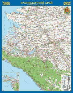 Краснодарский край-настенная карта