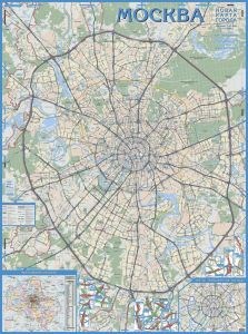  Авто карта  Москвы 1:30  размер 107x160