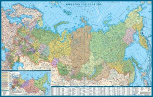 Карта Российской Федерации на английском языке