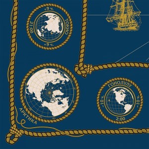 Скатерть 120х145 В морском стиле/Оксфорд/ Синяя