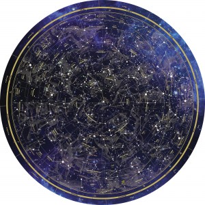 Скатерть Звёздное Небо круглая сатен диаметр 145 см
